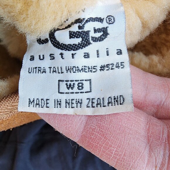 UGG Brown Suede Leather Ultra Tall Braided Back Boots Size 8 - Picture 16 of 16